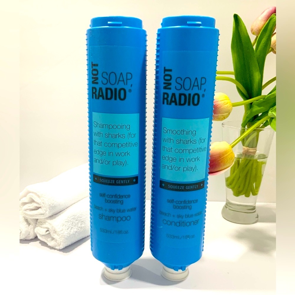(2 PACK)🐬NOT SOAP, RADIO SHAMPOO & CONDITIONER BEACH + SKY BLUE WATER